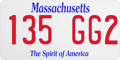 MA license plate 135GG2
