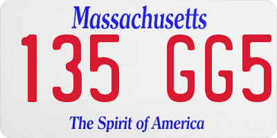 MA license plate 135GG5