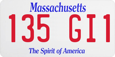 MA license plate 135GI1