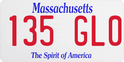 MA license plate 135GL0