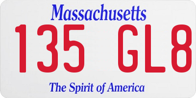 MA license plate 135GL8