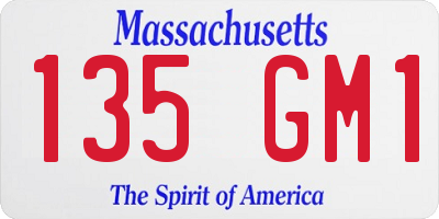 MA license plate 135GM1