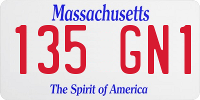 MA license plate 135GN1