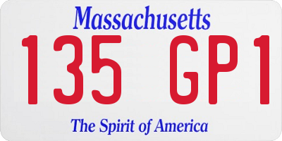 MA license plate 135GP1