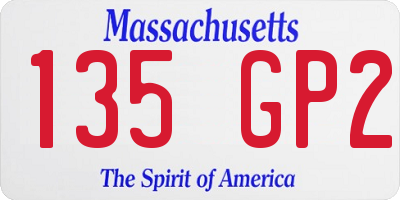 MA license plate 135GP2