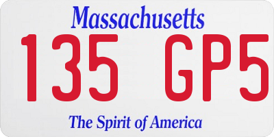 MA license plate 135GP5