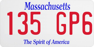 MA license plate 135GP6