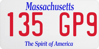 MA license plate 135GP9