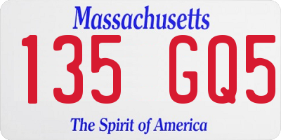 MA license plate 135GQ5