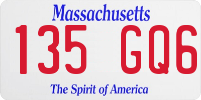 MA license plate 135GQ6