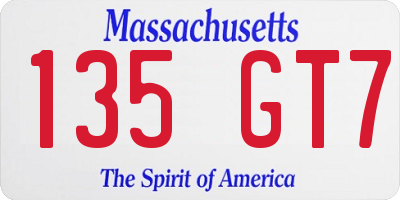 MA license plate 135GT7