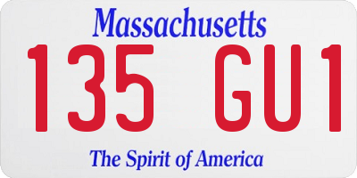 MA license plate 135GU1