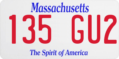 MA license plate 135GU2