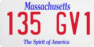 MA license plate 135GV1