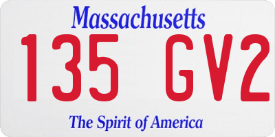 MA license plate 135GV2