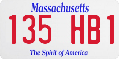 MA license plate 135HB1
