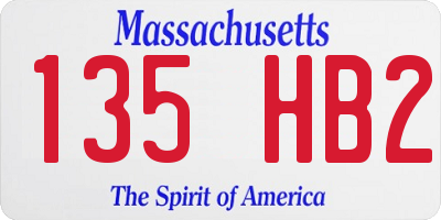 MA license plate 135HB2