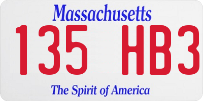 MA license plate 135HB3