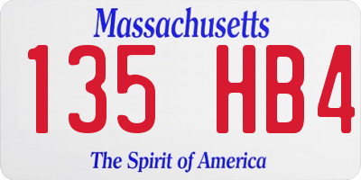 MA license plate 135HB4