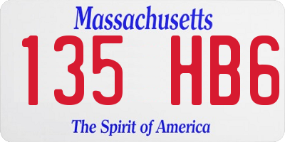 MA license plate 135HB6