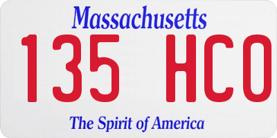 MA license plate 135HC0