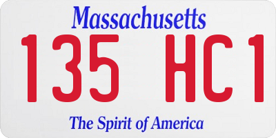 MA license plate 135HC1