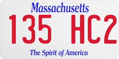 MA license plate 135HC2