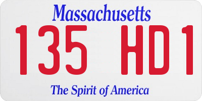 MA license plate 135HD1