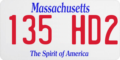 MA license plate 135HD2