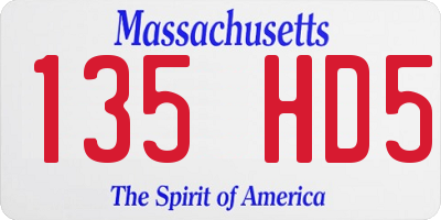 MA license plate 135HD5