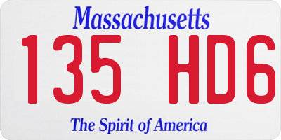 MA license plate 135HD6