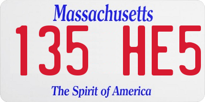 MA license plate 135HE5