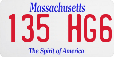 MA license plate 135HG6