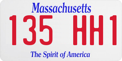 MA license plate 135HH1