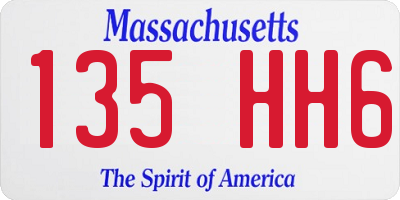 MA license plate 135HH6
