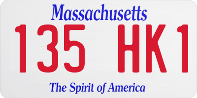 MA license plate 135HK1