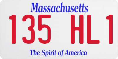 MA license plate 135HL1