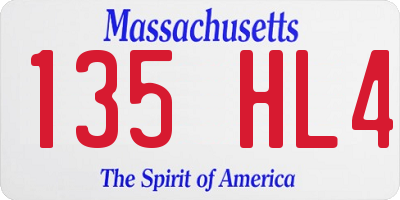 MA license plate 135HL4