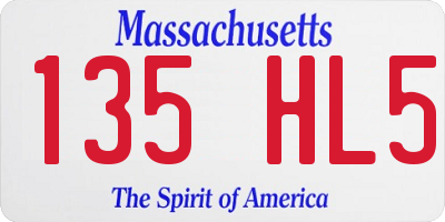 MA license plate 135HL5