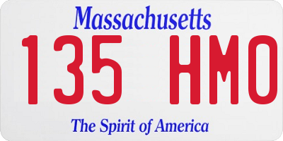 MA license plate 135HM0