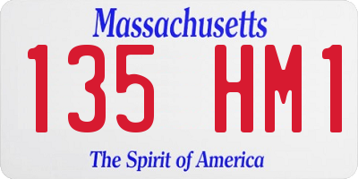 MA license plate 135HM1