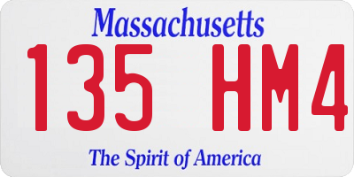 MA license plate 135HM4