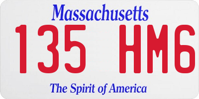 MA license plate 135HM6