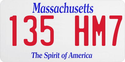 MA license plate 135HM7