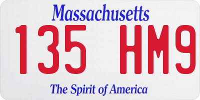 MA license plate 135HM9