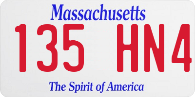 MA license plate 135HN4