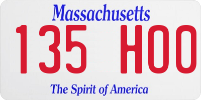 MA license plate 135HO0