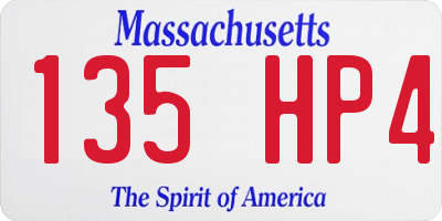 MA license plate 135HP4