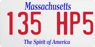 MA license plate 135HP5