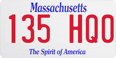 MA license plate 135HQ0